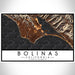 Bolinas California Map Print Landscape Orientation in Ember Style With Shaded Background