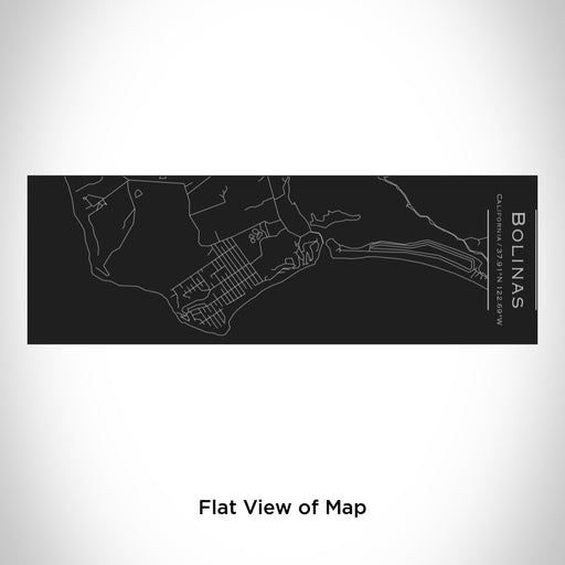 Rendered View of Bolinas California Map Engraving on 10oz Stainless Steel Insulated Cup with Sliding Lid in Black