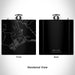 Rendered View of Bolinas California Map Engraving on 6oz Stainless Steel Flask in Black