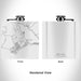 Rendered View of Bolinas California Map Engraving on 6oz Stainless Steel Flask in White