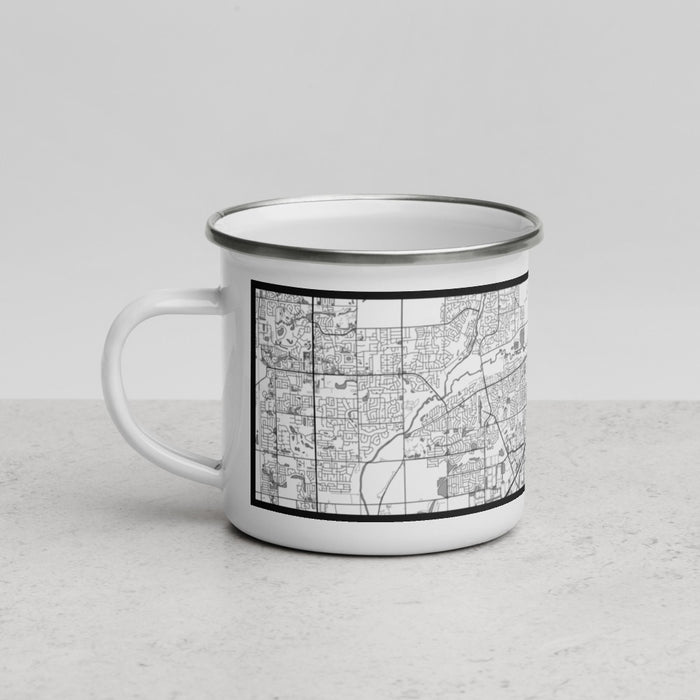 Left View Custom Bolingbrook Illinois Map Enamel Mug in Classic