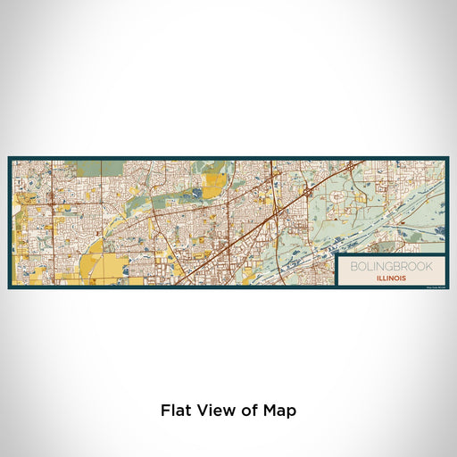 Flat View of Map Custom Bolingbrook Illinois Map Enamel Mug in Woodblock
