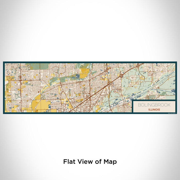 Flat View of Map Custom Bolingbrook Illinois Map Enamel Mug in Woodblock