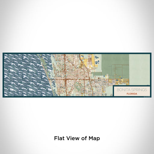 Flat View of Map Custom Bonita Springs Florida Map Enamel Mug in Woodblock