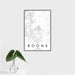 16x24 Boone Iowa Map Print Portrait Orientation in Classic Style With Tropical Plant Leaves in Water