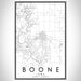 Boone Iowa Map Print Portrait Orientation in Classic Style With Shaded Background