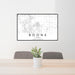 24x36 Boone Iowa Map Print Landscape Orientation in Classic Style Behind 2 Chairs Table and Potted Plant
