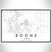 Boone Iowa Map Print Landscape Orientation in Classic Style With Shaded Background