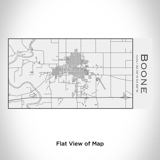 Rendered View of Boone Iowa Map Engraving on 17oz Stainless Steel Insulated Cola Bottle in White