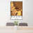 24x36 Boone Iowa Map Print Portrait Orientation in Ember Style Behind 2 Chairs Table and Potted Plant