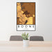 24x36 Boone Iowa Map Print Portrait Orientation in Ember Style Behind 2 Chairs Table and Potted Plant