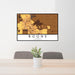 24x36 Boone Iowa Map Print Landscape Orientation in Ember Style Behind 2 Chairs Table and Potted Plant