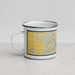 Left View Custom Boone Iowa Map Enamel Mug in Woodblock