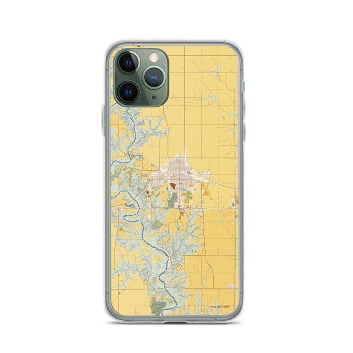 Custom Boone Iowa Map Phone Case in Woodblock