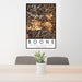 24x36 Boone North Carolina Map Print Portrait Orientation in Ember Style Behind 2 Chairs Table and Potted Plant