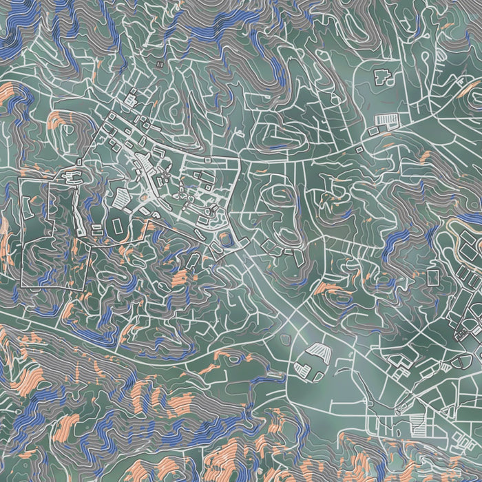 Boone North Carolina Map Print in Afternoon Style Zoomed In Close Up Showing Details