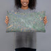 Person holding 20x12 Custom Boone North Carolina Map Throw Pillow in Afternoon