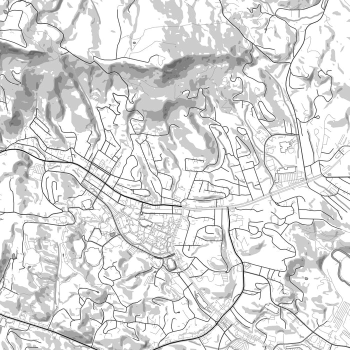 Boone North Carolina Map Print in Classic Style Zoomed In Close Up Showing Details