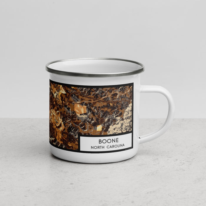 Right View Custom Boone North Carolina Map Enamel Mug in Ember