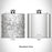 Rendered View of Boone North Carolina Map Engraving on 6oz Stainless Steel Flask