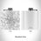 Rendered View of Boone North Carolina Map Engraving on 6oz Stainless Steel Flask in White