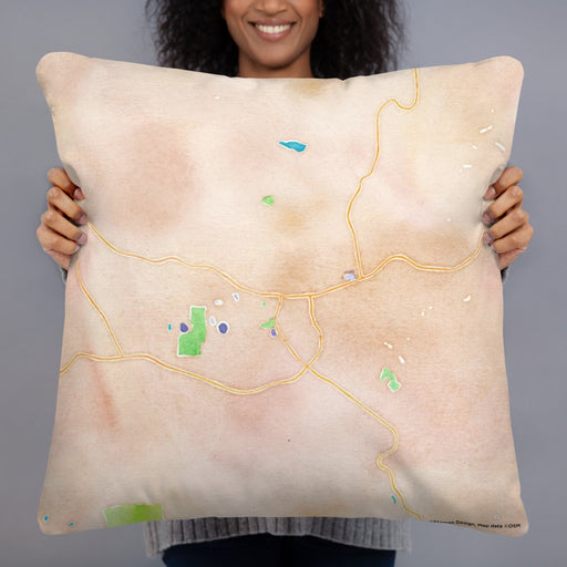 Person holding 22x22 Custom Boone North Carolina Map Throw Pillow in Watercolor