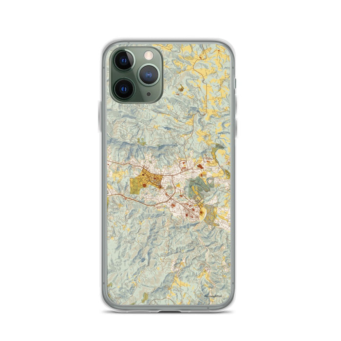 Custom iPhone 11 Pro Boone North Carolina Map Phone Case in Woodblock