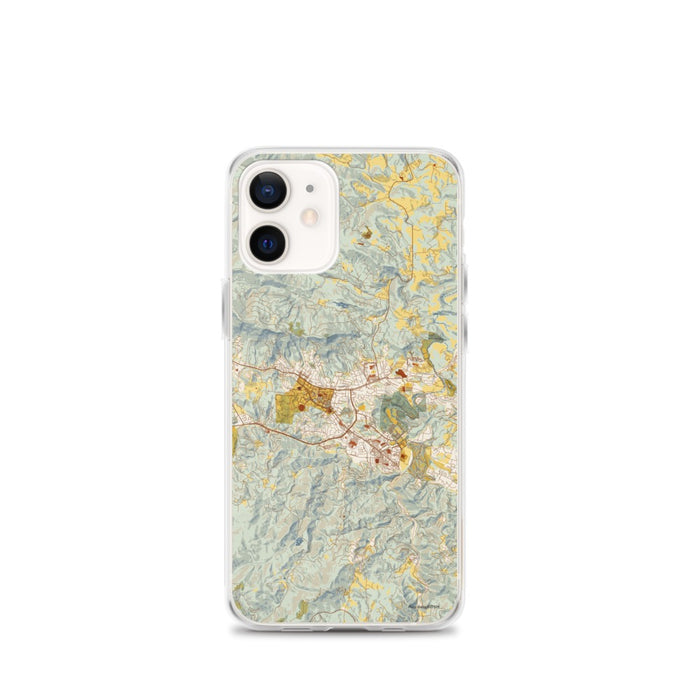 Custom iPhone 12 mini Boone North Carolina Map Phone Case in Woodblock