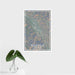 16x24 Boonville California Map Print Portrait Orientation in Afternoon Style With Tropical Plant Leaves in Water