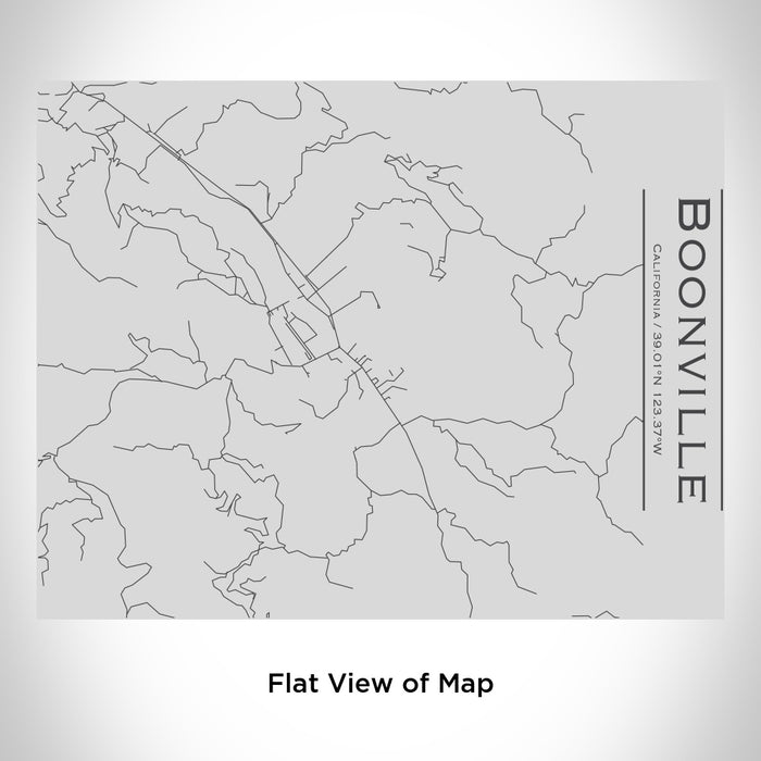 Rendered View of Boonville California Map Engraving on 20oz Stainless Steel Insulated Bottle with Bamboo Top