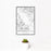 12x18 Boonville California Map Print Portrait Orientation in Classic Style With Small Cactus Plant in White Planter