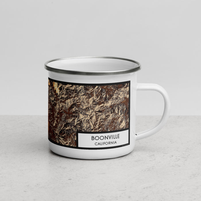Right View Custom Boonville California Map Enamel Mug in Ember