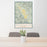 24x36 Boonville California Map Print Portrait Orientation in Woodblock Style Behind 2 Chairs Table and Potted Plant