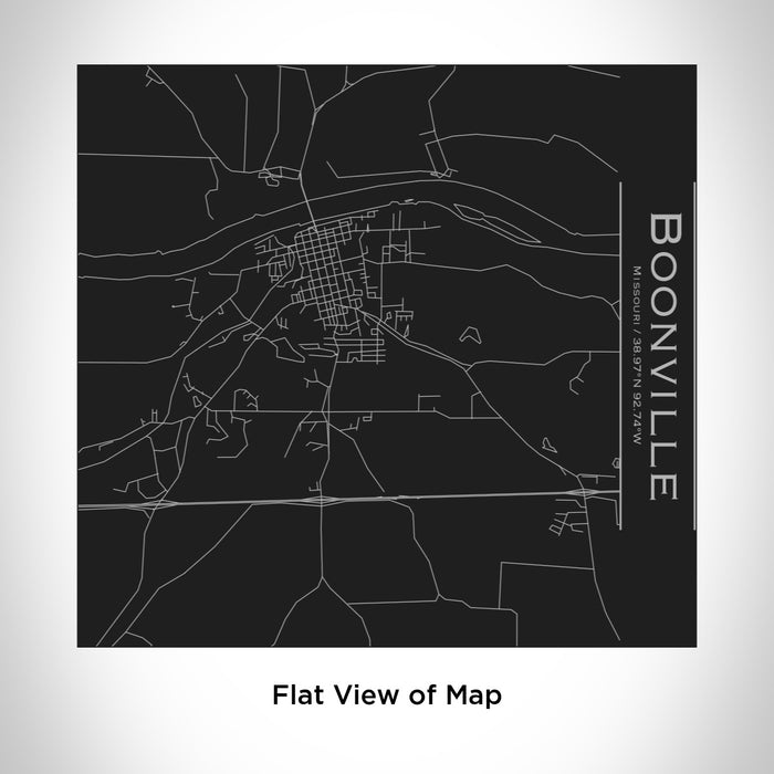 Rendered View of Boonville Missouri Map Engraving on 17oz Stainless Steel Insulated Tumbler in Black