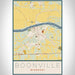 Boonville Missouri Map Print Portrait Orientation in Woodblock Style With Shaded Background