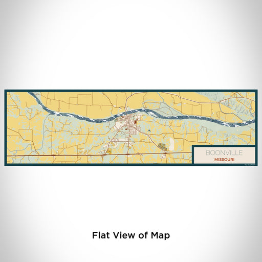 Flat View of Map Custom Boonville Missouri Map Enamel Mug in Woodblock