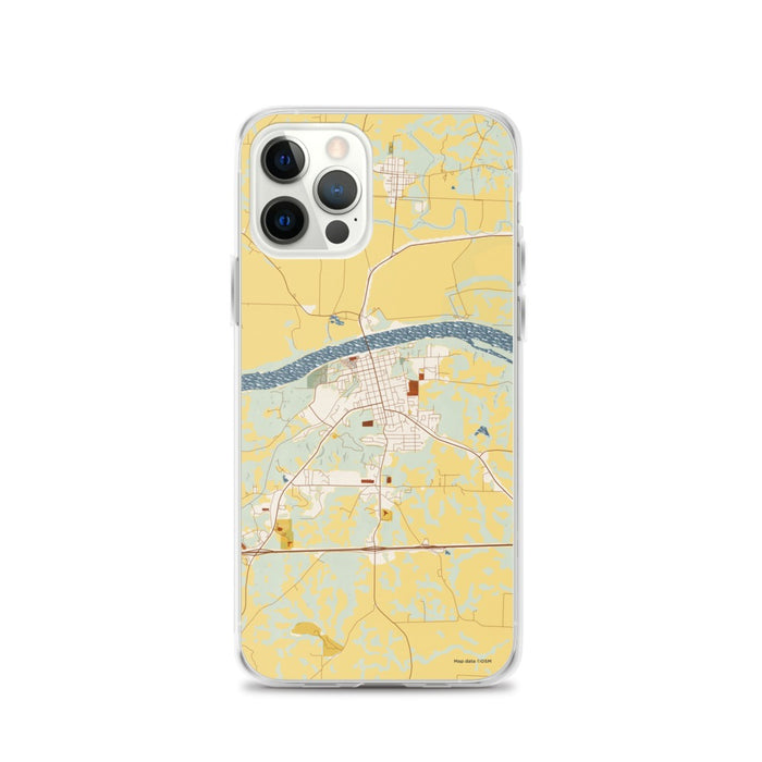 Custom Boonville Missouri Map iPhone 12 Pro Phone Case in Woodblock