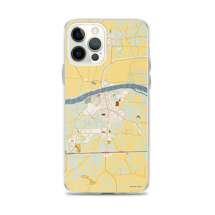 Custom Boonville Missouri Map iPhone 12 Pro Max Phone Case in Woodblock