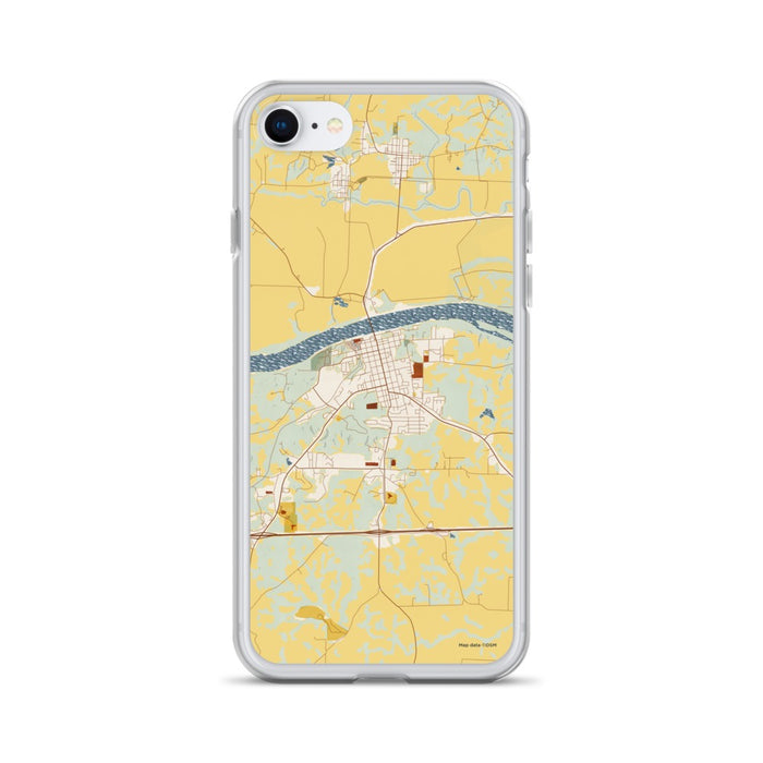 Custom Boonville Missouri Map iPhone SE Phone Case in Woodblock