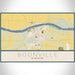 Boonville Missouri Map Print Landscape Orientation in Woodblock Style With Shaded Background