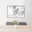 24x36 Borah Peak Idaho Map Print Lanscape Orientation in Classic Style Behind 2 Chairs Table and Potted Plant