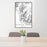 24x36 Borah Peak Idaho Map Print Portrait Orientation in Classic Style Behind 2 Chairs Table and Potted Plant