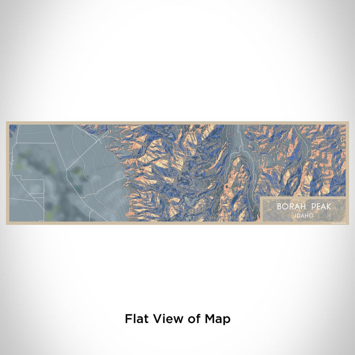 Flat View of Map Custom Borah Peak Idaho Map Enamel Mug in Afternoon