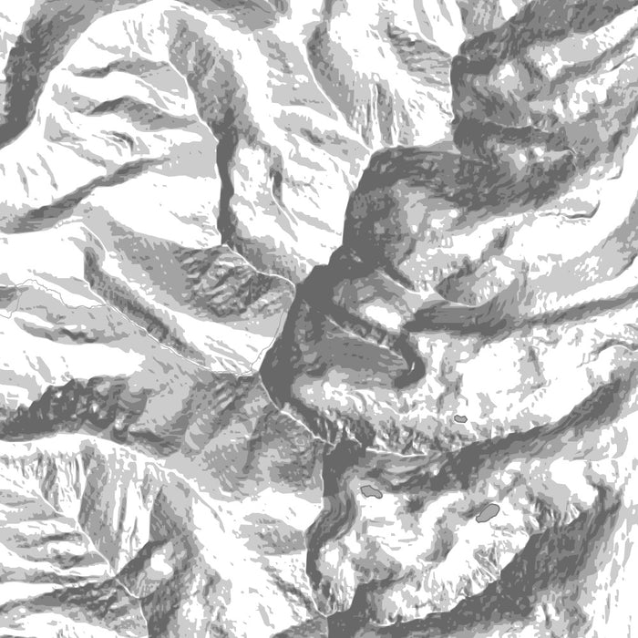 Borah Peak Idaho Map Print in Classic Style Zoomed In Close Up Showing Details