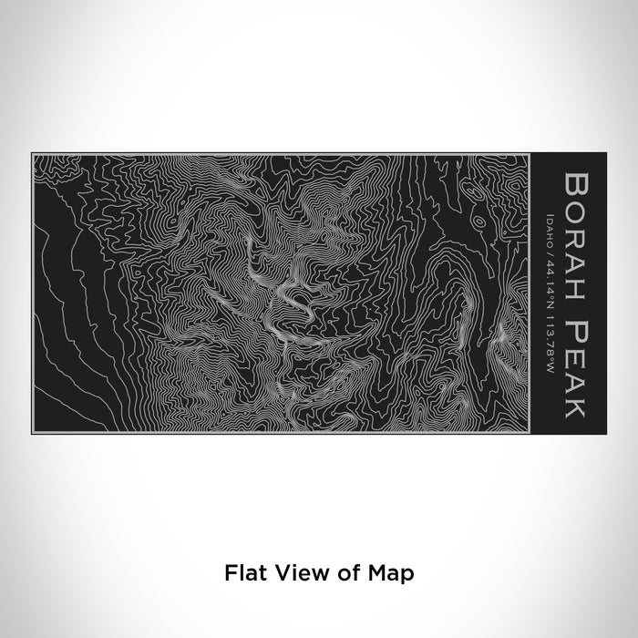 Rendered View of Borah Peak Idaho Map Engraving on 17oz Stainless Steel Insulated Cola Bottle in Black