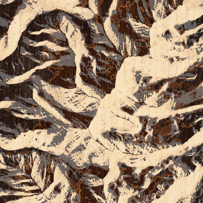 Borah Peak Idaho Map Print in Ember Style Zoomed In Close Up Showing Details