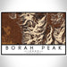 Borah Peak Idaho Map Print Landscape Orientation in Ember Style With Shaded Background