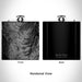 Rendered View of Borah Peak Idaho Map Engraving on 6oz Stainless Steel Flask in Black
