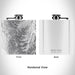 Rendered View of Borah Peak Idaho Map Engraving on 6oz Stainless Steel Flask in White