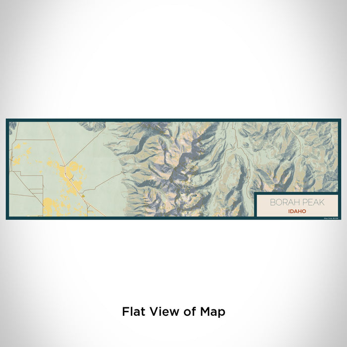 Flat View of Map Custom Borah Peak Idaho Map Enamel Mug in Woodblock